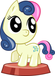 Size: 2288x3161 | Tagged: safe, artist:phucknuckl, budge studios, part of a set, bon bon, sweetie drops, earth pony, pony, g4, my little pony pocket ponies, adorabon, cute, female, high res, raised hoof, simple background, solo, transparent background