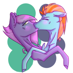 Size: 2000x2000 | Tagged: safe, artist:goldydraws, lightning dust, limestone pie, earth pony, pegasus, pony, g4, blushing, chest fluff, crack shipping, duo, ear fluff, eyes closed, female, high res, hug, kiss on the lips, kissing, lesbian, limedust, mare, shipping, simple background, transparent background, unshorn fetlocks