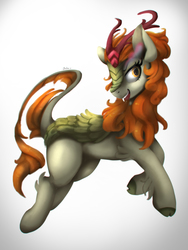 Size: 3000x4000 | Tagged: safe, alternate version, artist:blackligerth, autumn blaze, kirin, g4, sounds of silence, background removed, female, open mouth, simple background, solo, white background