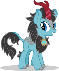 Size: 797x963 | Tagged: safe, artist:mlp-trailgrazer, oc, oc only, oc:scale wit, oc:sharp wit, kirin, g4, sounds of silence, commission, jewelry, kirin oc, male, pendant, simple background, solo, transparent background