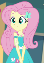 Size: 666x953 | Tagged: safe, screencap, fluttershy, equestria girls, equestria girls series, g4, rollercoaster of friendship, cropped, cute, female, geode of fauna, magical geodes, shyabetes, solo