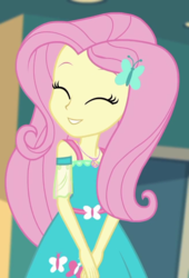 Size: 655x966 | Tagged: safe, screencap, fluttershy, equestria girls, equestria girls series, g4, rollercoaster of friendship, cropped, cute, female, geode of fauna, magical geodes, shyabetes, solo