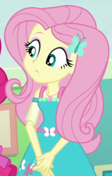 Size: 619x972 | Tagged: safe, screencap, fluttershy, equestria girls, equestria girls specials, g4, my little pony equestria girls: better together, my little pony equestria girls: rollercoaster of friendship, cropped, female, geode of fauna, magical geodes, solo