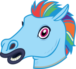 Size: 4000x3671 | Tagged: safe, artist:luckreza8, color edit, edit, rainbow dash, g4, my little pony: friendship is magic, scare master, colored, hoers mask, looking at you, mask, simple background, transparent background, vector