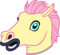 Size: 4000x3671 | Tagged: safe, artist:luckreza8, color edit, edit, fluttershy, g4, my little pony: friendship is magic, scare master, colored, hoers mask, looking at you, mask, simple background, transparent background, vector