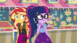 Size: 1920x1080 | Tagged: safe, screencap, sci-twi, sunset shimmer, twilight sparkle, equestria girls, equestria girls specials, g4, my little pony equestria girls: better together, my little pony equestria girls: rollercoaster of friendship, geode of empathy, geode of telekinesis