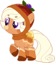 Size: 270x308 | Tagged: safe, artist:pandemiamichi, oc, oc only, food pony, original species, pony, base used, colt, food, male, pancake pony, ponified, simple background, solo, transparent background
