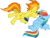 Size: 3906x3000 | Tagged: safe, artist:cloudy glow, artist:pirill, artist:yanoda, rainbow dash, spitfire, pegasus, pony, g4, the washouts (episode), eyes closed, flying, high res, open mouth, show accurate, simple background, sunglasses, transparent background, underhoof, vector, whistle, whistle necklace, yelling