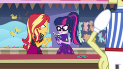 Size: 1920x1080 | Tagged: safe, screencap, flam, sci-twi, sunset shimmer, twilight sparkle, equestria girls, equestria girls specials, g4, my little pony equestria girls: better together, my little pony equestria girls: rollercoaster of friendship
