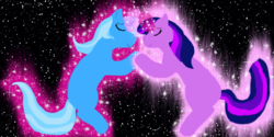 Size: 2000x1000 | Tagged: safe, artist:sanluris, trixie, twilight sparkle, g4, female, lesbian, ship:twixie, shipping