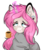 Size: 714x822 | Tagged: safe, artist:ilovefraxus, oc, oc only, oc:tarot, classical unicorn, pony, unicorn, blanket, bust, cloven hooves, coffee, curved horn, digital art, ear piercing, female, floppy ears, freckles, horn, leonine tail, long mane, magic, mare, mug, palomino, piercing, pink mane, simple background, sleepy, solo, transparent background, unshorn fetlocks, ych result