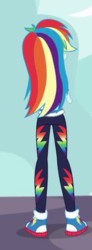 Size: 206x562 | Tagged: safe, screencap, rainbow dash, equestria girls, equestria girls specials, g4, my little pony equestria girls: better together, my little pony equestria girls: rollercoaster of friendship, converse, cropped, female, rear view, shoes, sneakers, solo