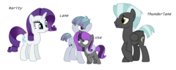 Size: 4648x1860 | Tagged: safe, artist:chikyascomputer, rarity, thunderlane, pony, g4, family, female, male, offspring, parent:rarity, parent:thunderlane, parents:rarilane, ship:rarilane, shipping, straight