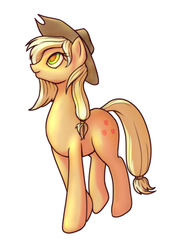 Size: 1147x1580 | Tagged: safe, artist:stratodraw, applejack, earth pony, pony, g4, cowboy hat, female, hat, mare, simple background, smiling, solo, stetson