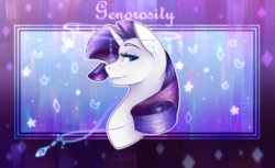 Size: 3600x2200 | Tagged: safe, artist:kot-of-eden, artist:saphirecat11, part of a set, rarity, pony, unicorn, g4, bust, element of generosity, female, high res, jewelry, mare, necklace, solo
