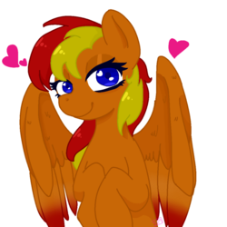 Size: 894x894 | Tagged: artist needed, safe, oc, oc only, oc:cometa rojizo, pegasus, pony, cute, female, heart, heart eyes, simple background, solo, transparent background, vector, wingding eyes