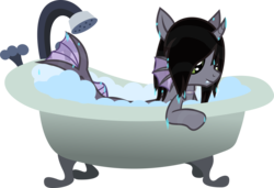 Size: 2336x1595 | Tagged: safe, artist:lightningbolt, derpibooru exclusive, half-siren, pony, g4, .svg available, bath, bathtub, claw foot bathtub, curved horn, disguise, disguised siren, dripping, fangs, fish tail, glowing, hair over one eye, horn, jewelry, kellin quinn, male, necklace, ponified, scales, show accurate, simple background, sleeping with sirens, slit pupils, solo, stallion, transparent background, vector, water, wet, wet mane