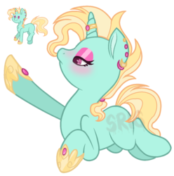 Size: 1024x1031 | Tagged: safe, artist:superrosey16, oc, oc only, oc:jewel breeze, pony, unicorn, colt, eyeshadow, girly, hoof shoes, horn, horn ring, magical gay spawn, makeup, male, offspring, parent:fashion plate, parent:zephyr breeze, parents:fashionbreeze, simple background, solo, transparent background, watermark