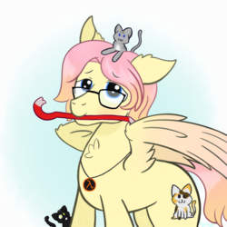 Size: 1181x1181 | Tagged: safe, artist:dyonys, oc, oc only, oc:barpy, cat, pegasus, pony, crowbar, glasses, half-life, male, not fluttershy, stallion