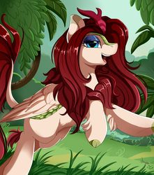Size: 3005x3403 | Tagged: safe, artist:pridark, oc, oc only, oc:blade dancer, hybrid, kirin, pegasus, pony, g4, sounds of silence, commission, eyeshadow, female, high res, kirin-ified, makeup, mare, smiling, solo, species swap