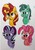 Size: 902x1280 | Tagged: safe, artist:badponyvectors, lyra heartstrings, pinkie pie, starlight glimmer, sunset shimmer, earth pony, pony, unicorn, g4, bust, female, mare, open mouth, simple background, smiling, traditional art, upset, white background