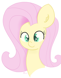 Size: 1280x1624 | Tagged: safe, artist:badponyvectors, fluttershy, pegasus, pony, g4, bust, female, looking at you, mare, simple background, smiling, solo, white background