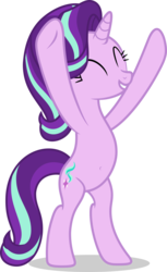 Size: 5000x8183 | Tagged: safe, artist:luckreza8, starlight glimmer, pony, unicorn, g4, road to friendship, .svg available, absurd resolution, belly button, bipedal, eyes closed, female, mare, simple background, solo, transparent background, vector