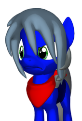 Size: 416x611 | Tagged: safe, earth pony, pony, 3d, 3d pony creator, cape, cd-i, clothes, crossover, disgusted, i.m. meen, male, necktie, ponified, reaction image, solo, unamused, youtube poop