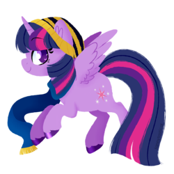 Size: 1500x1500 | Tagged: safe, alternate version, artist:fannytastical, part of a set, twilight sparkle, alicorn, pony, g4, clothes, cute, female, hat, scarf, simple background, solo, sticker, transparent background, twilight sparkle (alicorn)