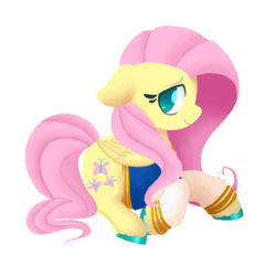 Size: 1500x1500 | Tagged: safe, alternate version, artist:fannytastical, part of a set, fluttershy, pony, g4, clothes, cute, female, simple background, solo, sticker, sweater, transparent background