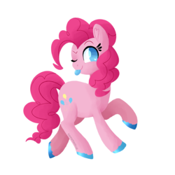 Size: 1500x1500 | Tagged: safe, artist:fannytastical, part of a set, pinkie pie, pony, :p, cute, female, one eye closed, simple background, solo, sticker, tongue out, transparent background, wink