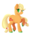 Size: 1500x1500 | Tagged: safe, alternate version, artist:fannytastical, part of a set, applejack, earth pony, pony, g4, cute, female, hatless, missing accessory, raised hoof, simple background, solo, sticker, transparent background