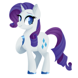 Size: 1500x1500 | Tagged: safe, artist:fannytastical, part of a set, rarity, pony, g4, cute, female, hoof on chest, simple background, solo, sticker, transparent background