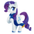 Size: 1500x1500 | Tagged: safe, alternate version, artist:fannytastical, part of a set, rarity, pony, g4, clothes, cute, female, hoof on chest, scarf, simple background, solo, sticker, transparent background