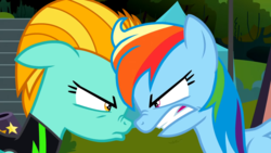 Size: 1920x1080 | Tagged: safe, screencap, lightning dust, rainbow dash, g4, the washouts (episode), angry