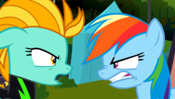 Size: 1920x1080 | Tagged: safe, screencap, lightning dust, rainbow dash, g4, the washouts (episode), angry