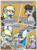 Size: 1400x1900 | Tagged: safe, artist:moemneop, derpy hooves, dinky hooves, dj pon-3, octavia melody, vinyl scratch, earth pony, pony, unicorn, comic:shifting changelings lies and truths, g4, comic, crazy straw, female, implied doctor whooves, mare