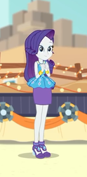 Size: 267x540 | Tagged: safe, screencap, rarity, equestria girls, equestria girls specials, g4, my little pony equestria girls: better together, my little pony equestria girls: rollercoaster of friendship, clothes, cropped, geode of shielding, high heels, legs, rarity peplum dress, shoes, skirt, smiling