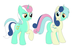 Size: 3000x1974 | Tagged: safe, artist:mlpconjoinment, bon bon, lyra heartstrings, sweetie drops, g4, butt, female, fusion, fusion:lyra heartstrings, half, lesbian, lyrabon (fusion), modular, partial body swap, plot, ship:lyrabon, shipping, simple background, transparent background, what has magic done