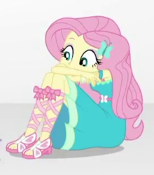 Size: 282x321 | Tagged: safe, screencap, fluttershy, equestria girls, equestria girls series, g4, rollercoaster of friendship, cropped, female, sitting, solo