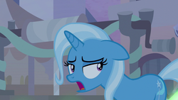 Size: 1280x720 | Tagged: safe, screencap, trixie, pony, unicorn, g4, road to friendship, female, mare, open mouth, solo