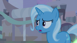 Size: 1280x720 | Tagged: safe, screencap, trixie, pony, unicorn, g4, my little pony: friendship is magic, road to friendship, female, mare, ms. powerful, solo