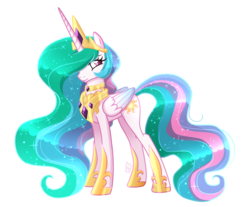 Size: 2695x2236 | Tagged: safe, artist:sugaryicecreammlp, princess celestia, alicorn, pony, g4, concave belly, crown, female, high res, jewelry, mare, necklace, regalia, simple background, slender, solo, thin, transparent background