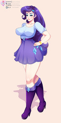 Size: 900x1800 | Tagged: safe, artist:lawzilla, rarity, human, equestria girls, g4, belt, big breasts, boots, bracelet, breasts, busty rarity, cleavage, clothes, high heel boots, high heels, human coloration, humanized, jewelry, legs, nail polish, shoes, skirt, thighs