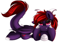 Size: 3117x2087 | Tagged: safe, artist:pridark, oc, oc only, oc:scarlet spectrum, dracony, commission, female, high res, simple background, solo, transparent background