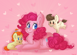 Size: 4900x3500 | Tagged: safe, artist:inkwellartz, pinkie pie, pound cake, pumpkin cake, earth pony, pegasus, pony, unicorn, g4, baby, baby pony, brother and sister, cake twins, chest fluff, colt, cute, daaaaaaaaaaaw, diapinkes, ear fluff, female, filly, flying, male, mare, poundabetes, prone, pumpkinbetes, smiling, twins, weapons-grade cute