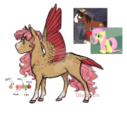 Size: 1024x922 | Tagged: safe, artist:versionsofme, oc, oc only, pegasus, pony, base used, deviantart watermark, female, mare, offspring, parent:fluttershy, parent:trouble shoes, parents:troubleshy, reference sheet, simple background, solo, tail feathers, transparent background, troubleshy, watermark