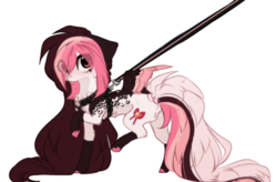 Size: 1280x840 | Tagged: safe, artist:php146, oc, oc only, oc:chelsi, pegasus, pony, chest fluff, chibi, female, leash, mare, simple background, solo, tongue out, transparent background