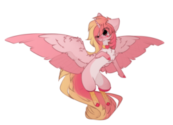Size: 1548x1120 | Tagged: dead source, safe, artist:php146, oc, oc only, oc:cupid, alicorn, pony, alicorn oc, chest fluff, clothes, female, mare, one eye closed, simple background, socks, solo, transparent background, wink
