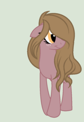 Size: 598x864 | Tagged: safe, artist:emili-adoptions, oc, oc only, earth pony, pony, female, floppy ears, freckles, green background, hair over one eye, mare, offspring, parent:big macintosh, parent:marble pie, parents:marblemac, simple background, solo